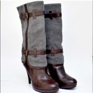 Cole Haan Nike Air Kennedy Buckle Heeled Boots 10B